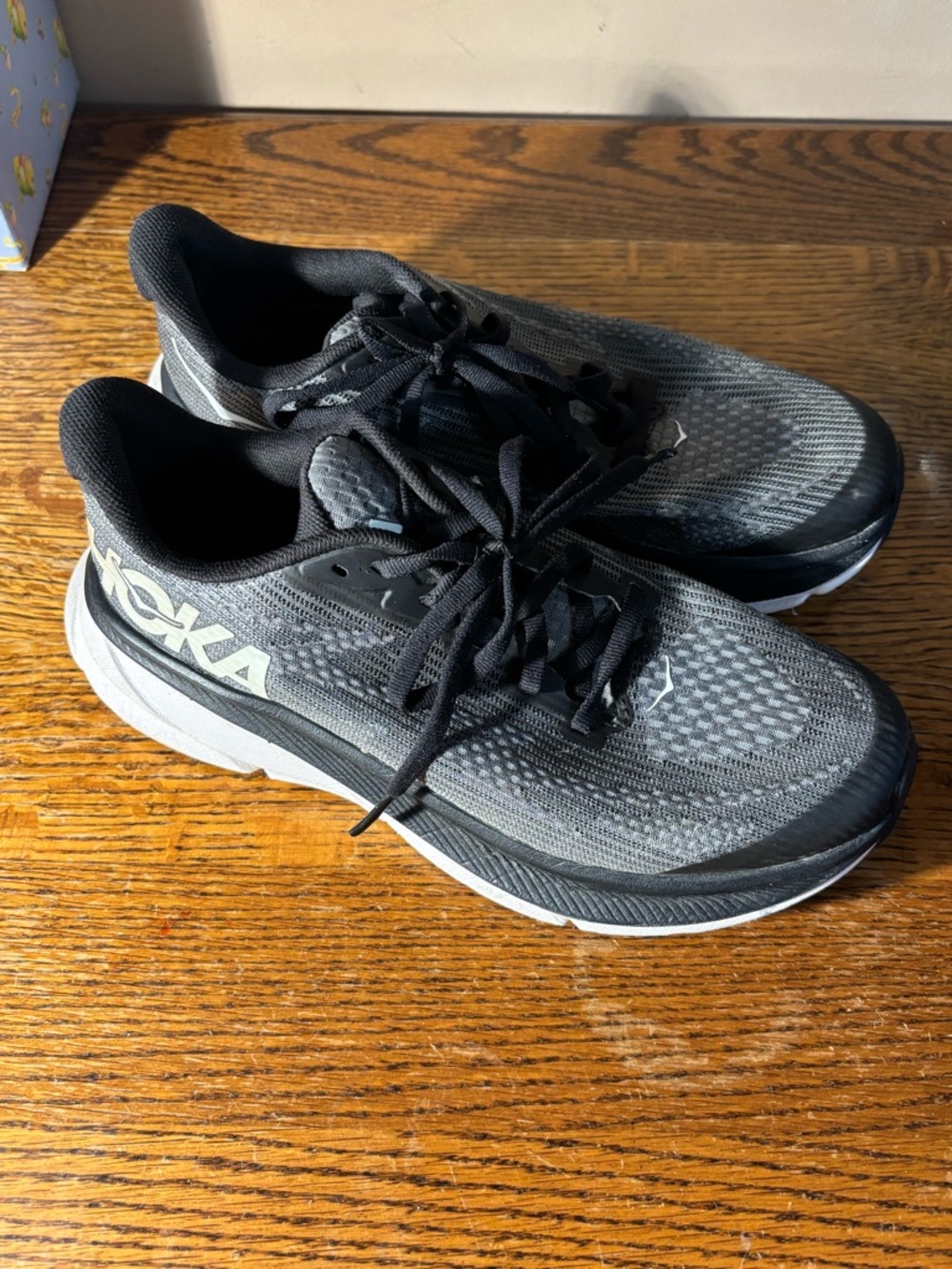 Hoka One One Youth Gray and Black Athletic Running Shoes